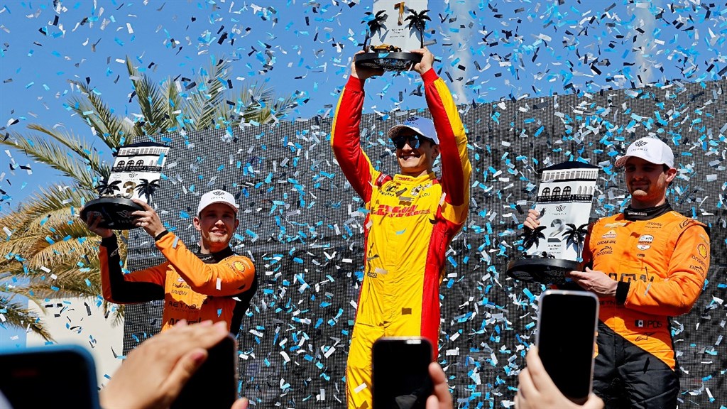 Christian Lundgaards første podie med Arrow McLaren
(Foto: Paul Hurley / Penske Entertainment)